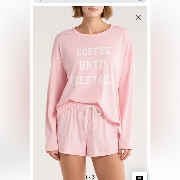 PJ Salvage Other - PJ Salvage Pink Lounge Set Coffee until Cocktails Women’s Medium NWT